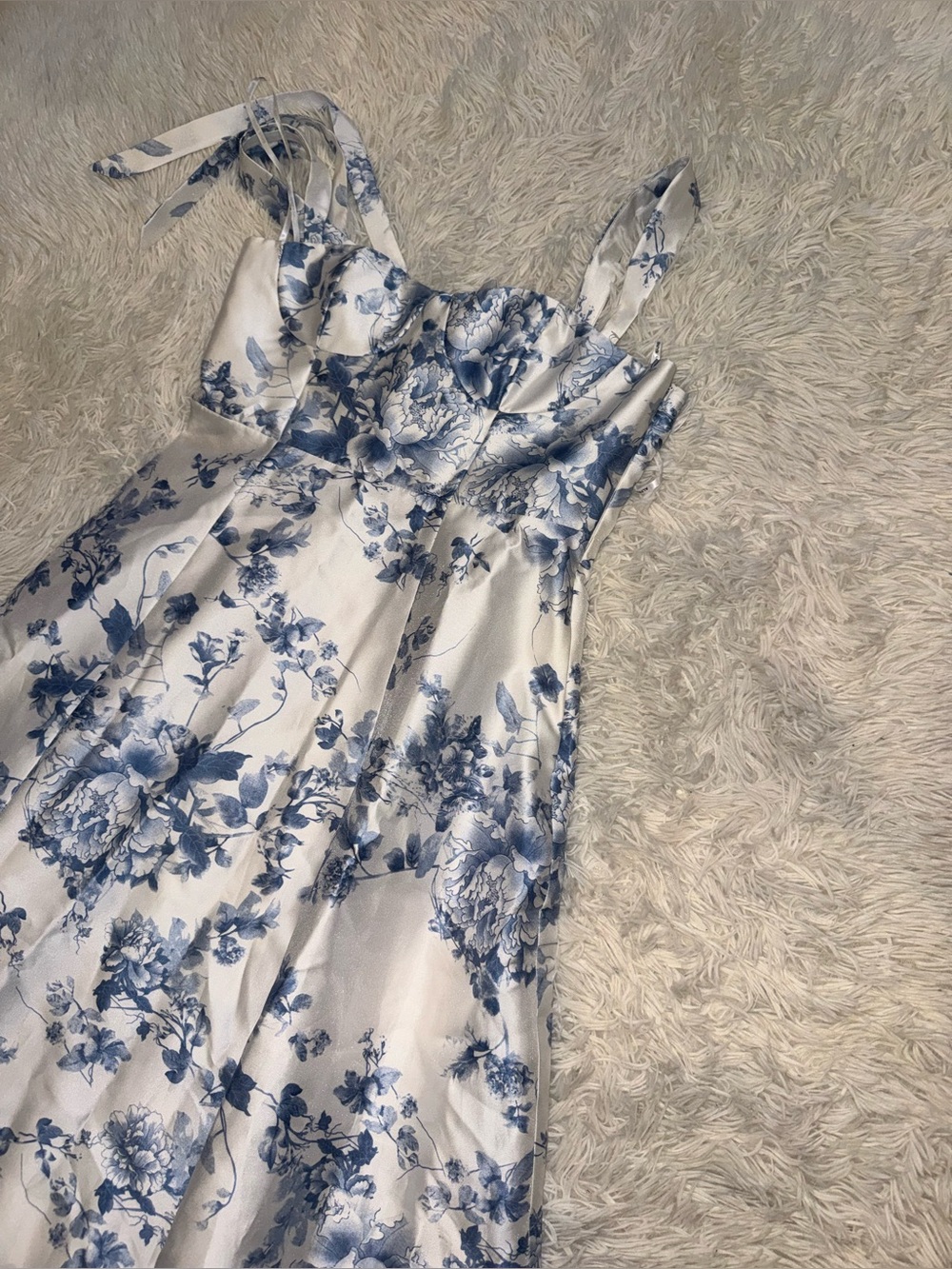 NEW ALFRED SUNG Floral Lace Up A-Line Gown Sz 10 - Picture 5 of 8